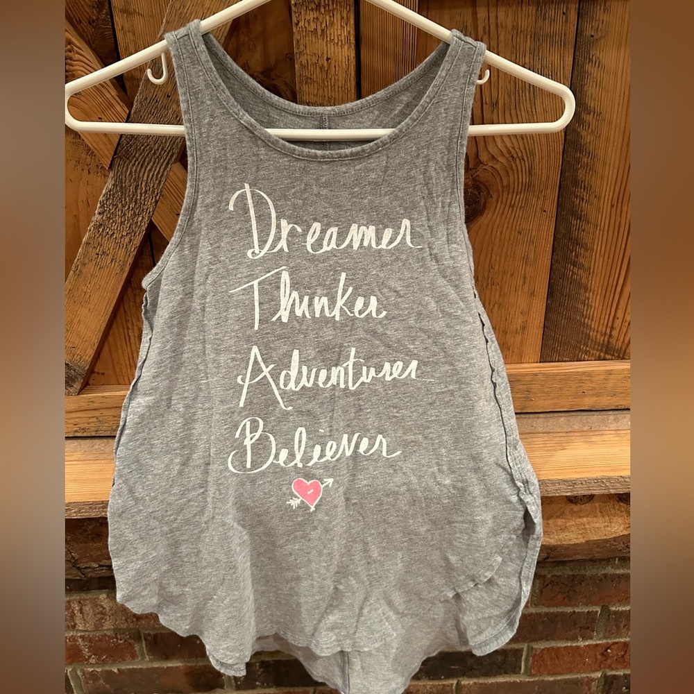 Inspirational tank top size 10-12 girls